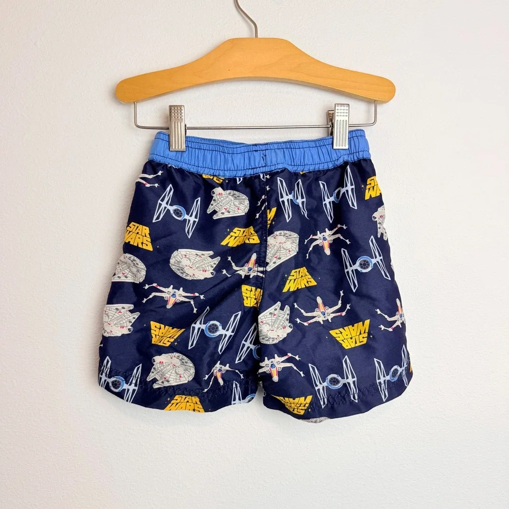 Hanna Andersson Star Wars Millennium Falcon X-Wing Swim Trunks Navy Blue Boys 4